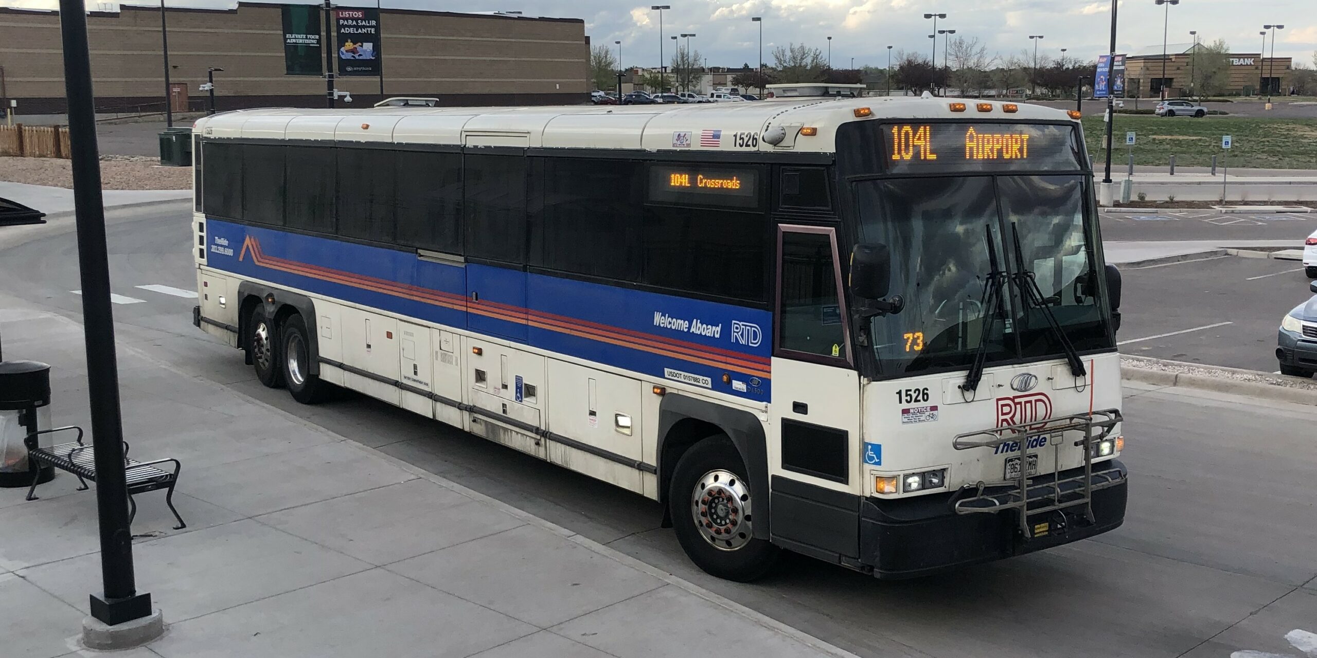 Route 104L bus at Thornton Crossroads / 104th Ave Station.