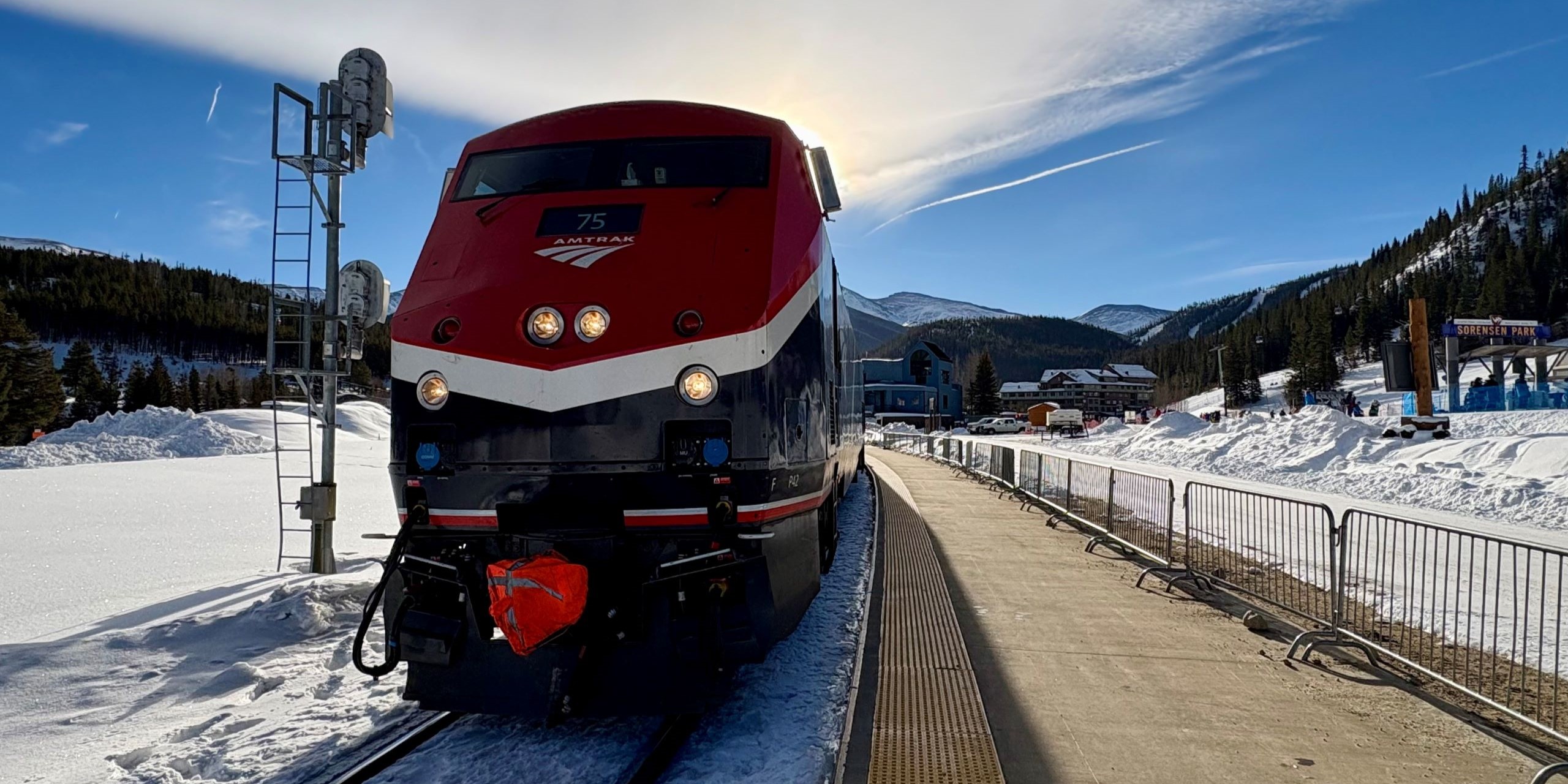 The Winter Park Express at Winter Park Station.