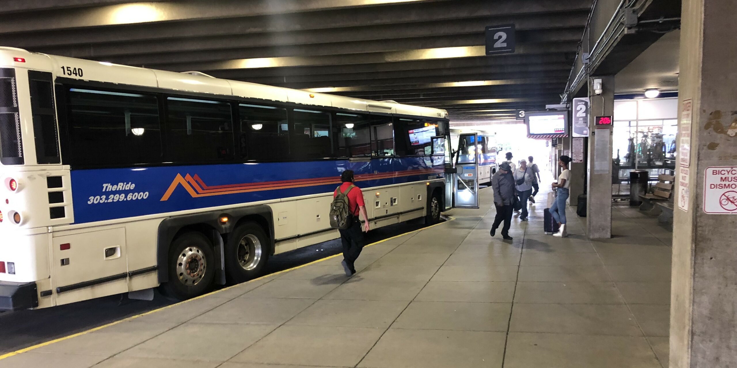 Route AB bus at Boulder Transit Center.