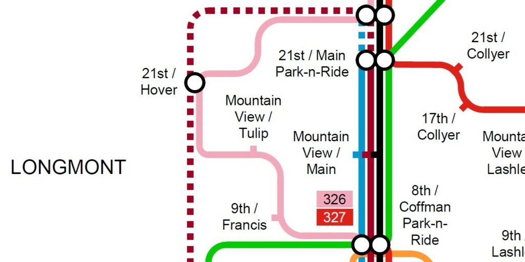 Longmont transit map.