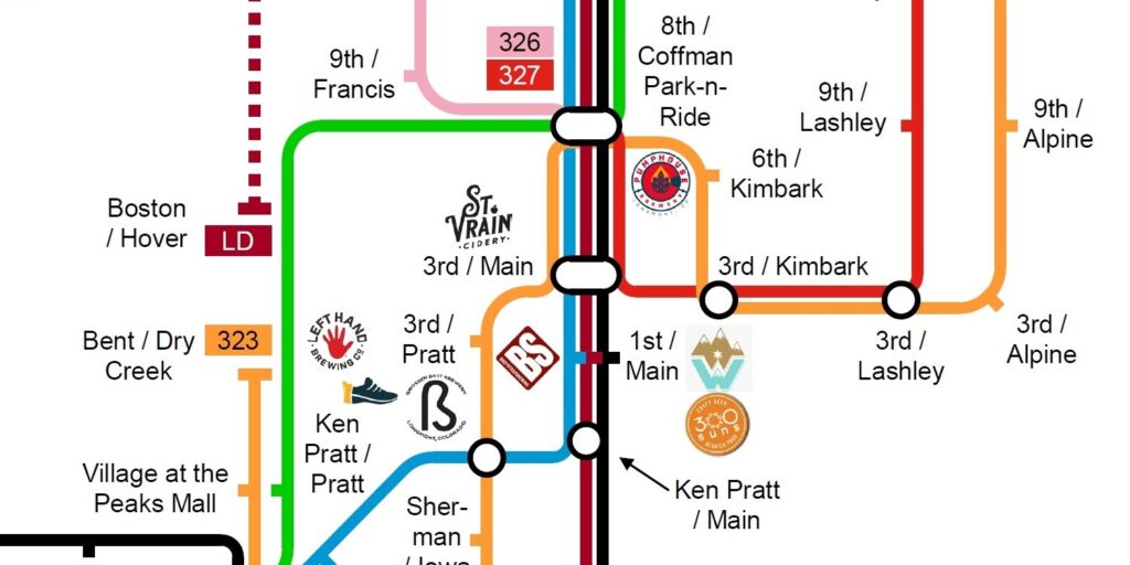 Longmont brewery map.