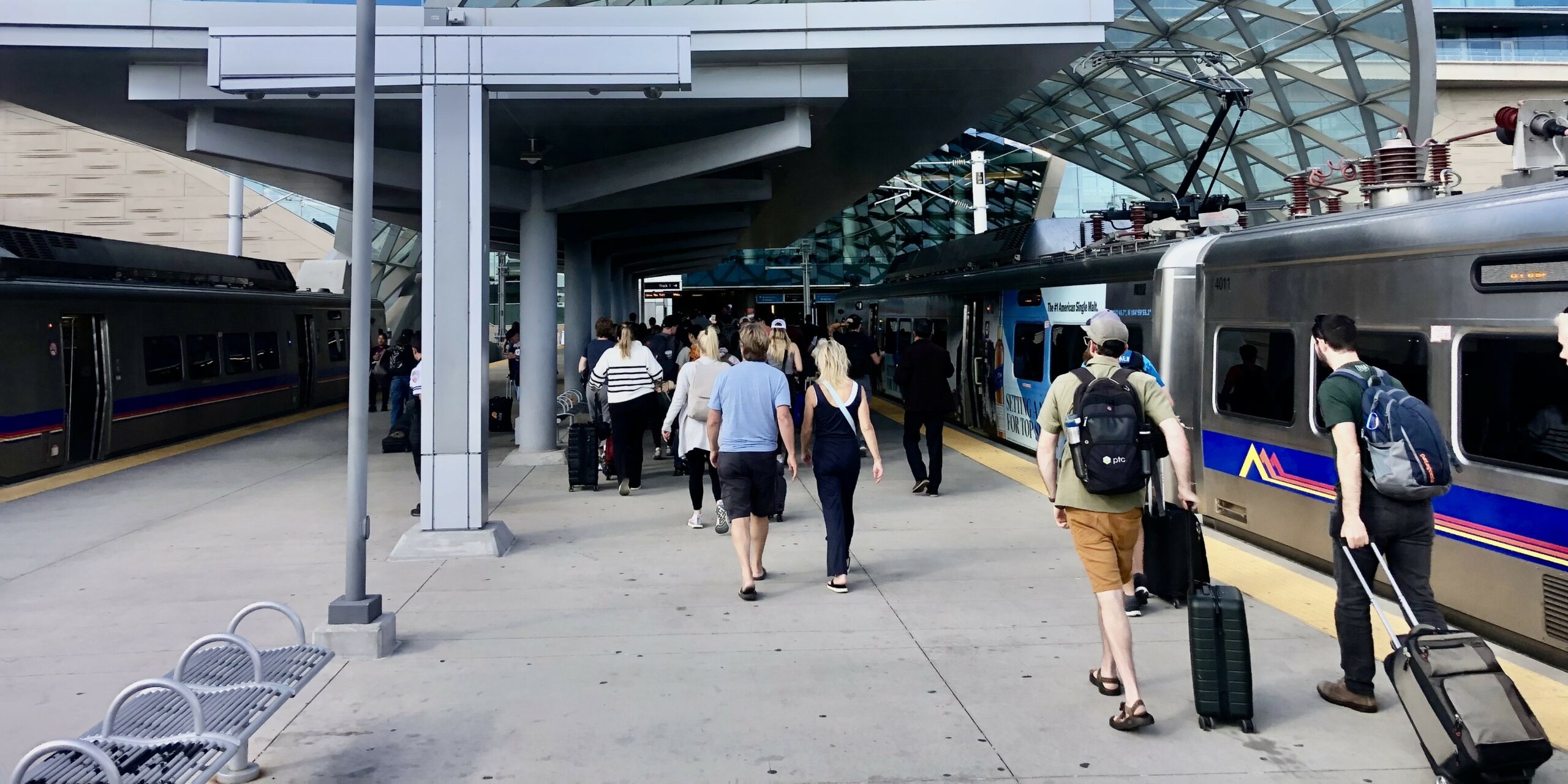 A Line Train at Denver Airport Station.