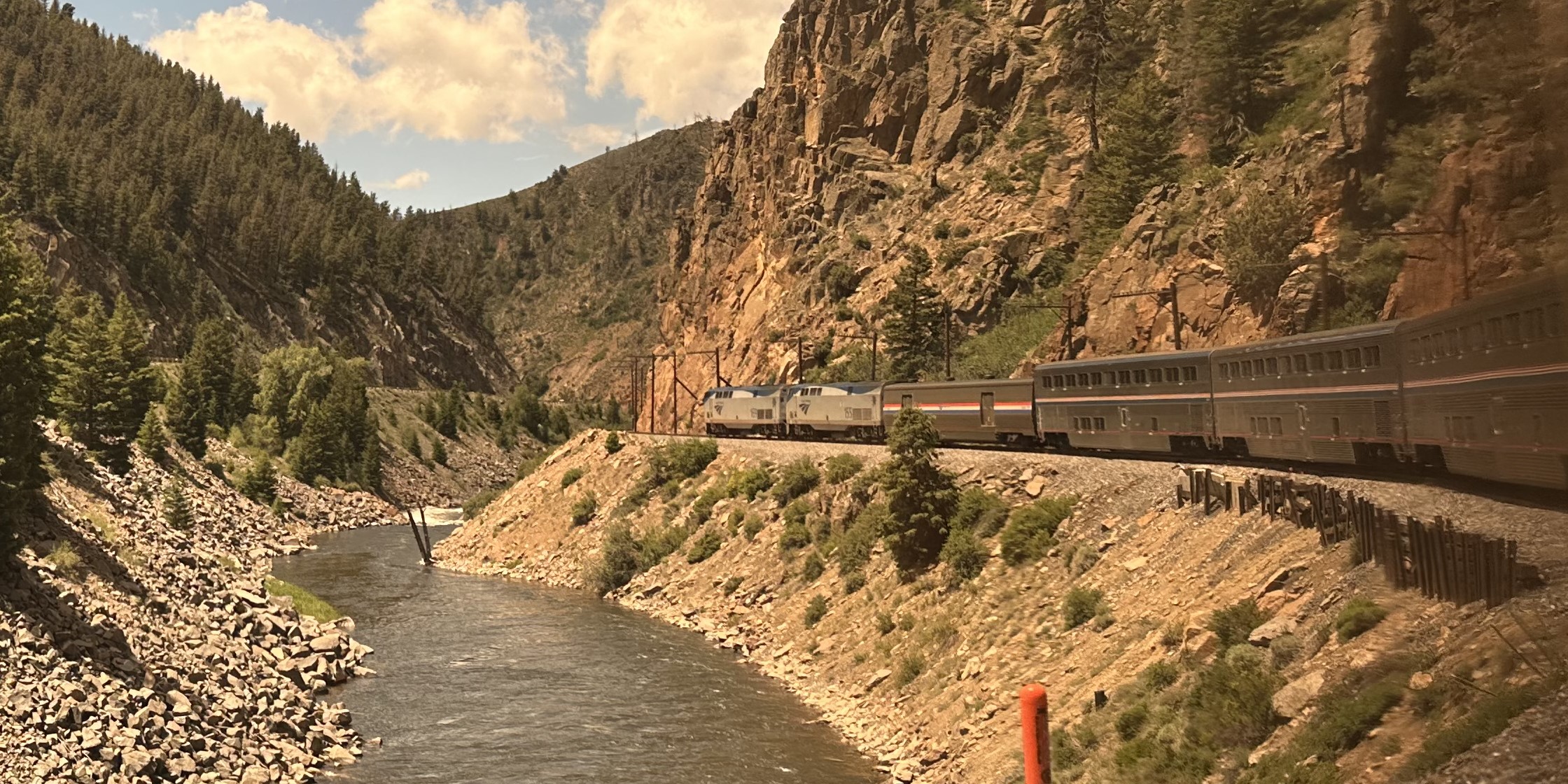 The California Zephyr in Byers Canyon, Colorado.