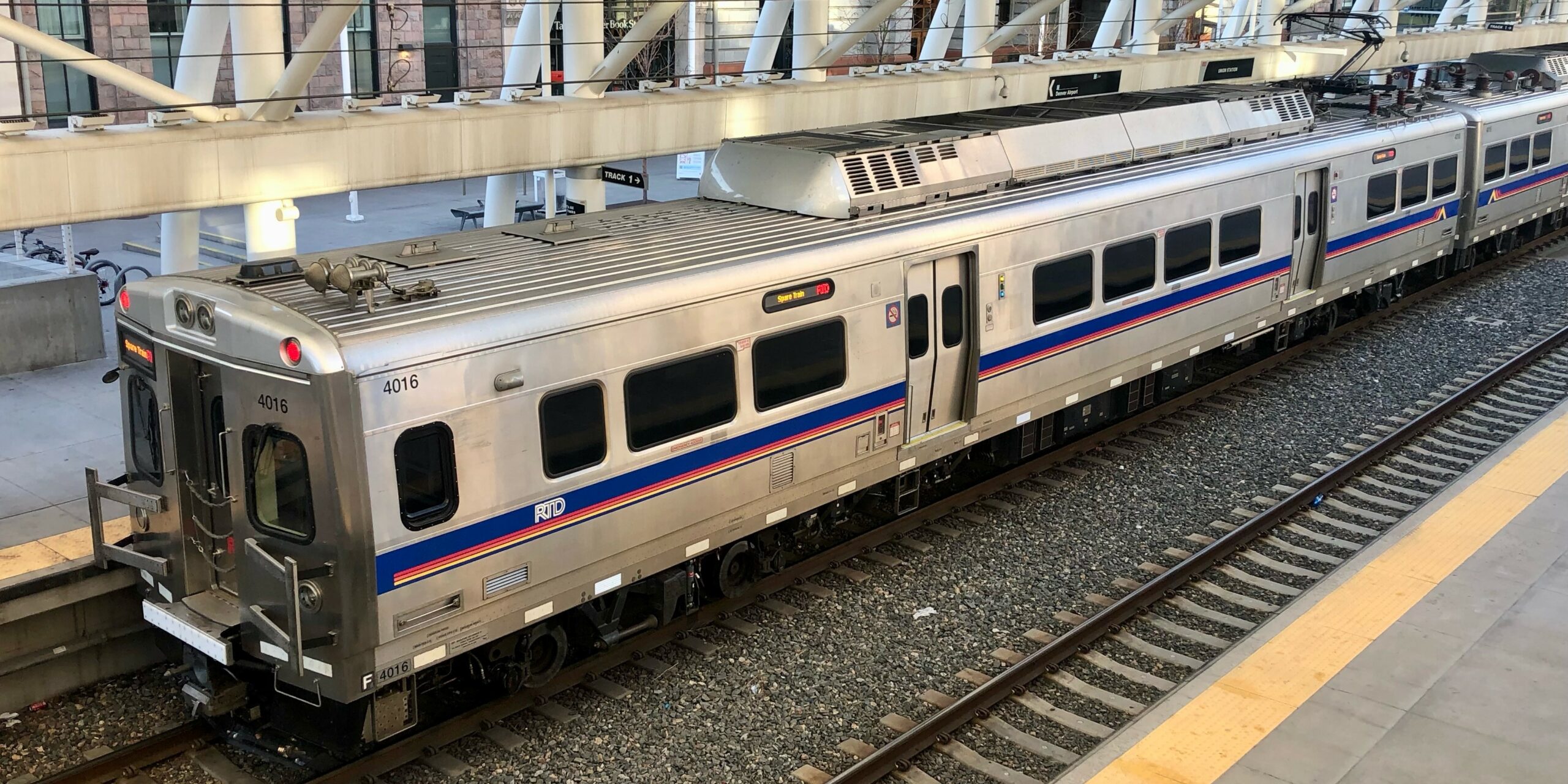 A Line train at Denver Union Station.