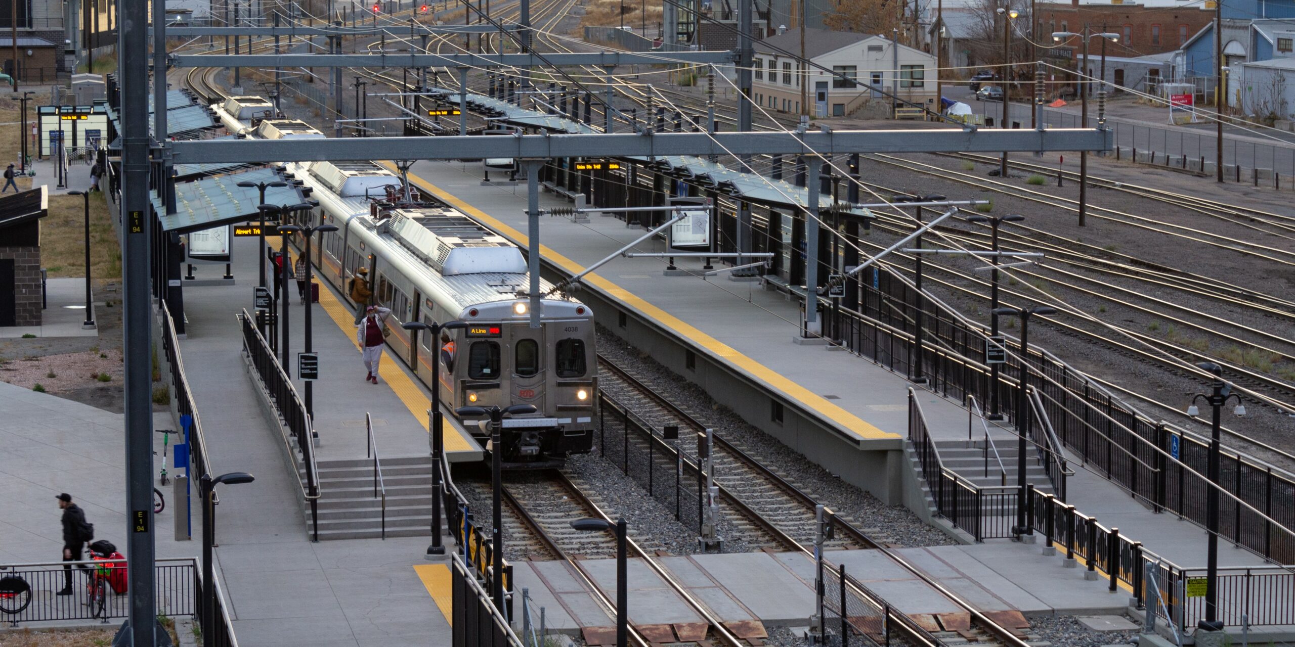 A Line train at 38th & Blake Station.