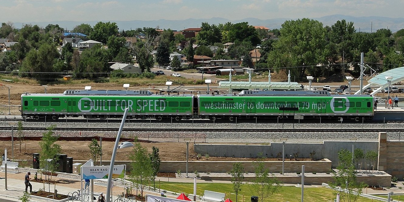 B Line train at Westminster Station.