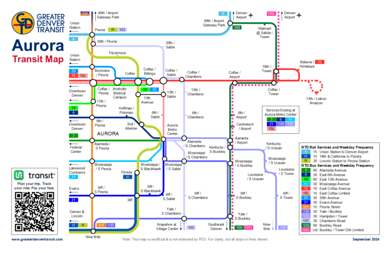 Aurora Transit Map - Greater Denver Transit