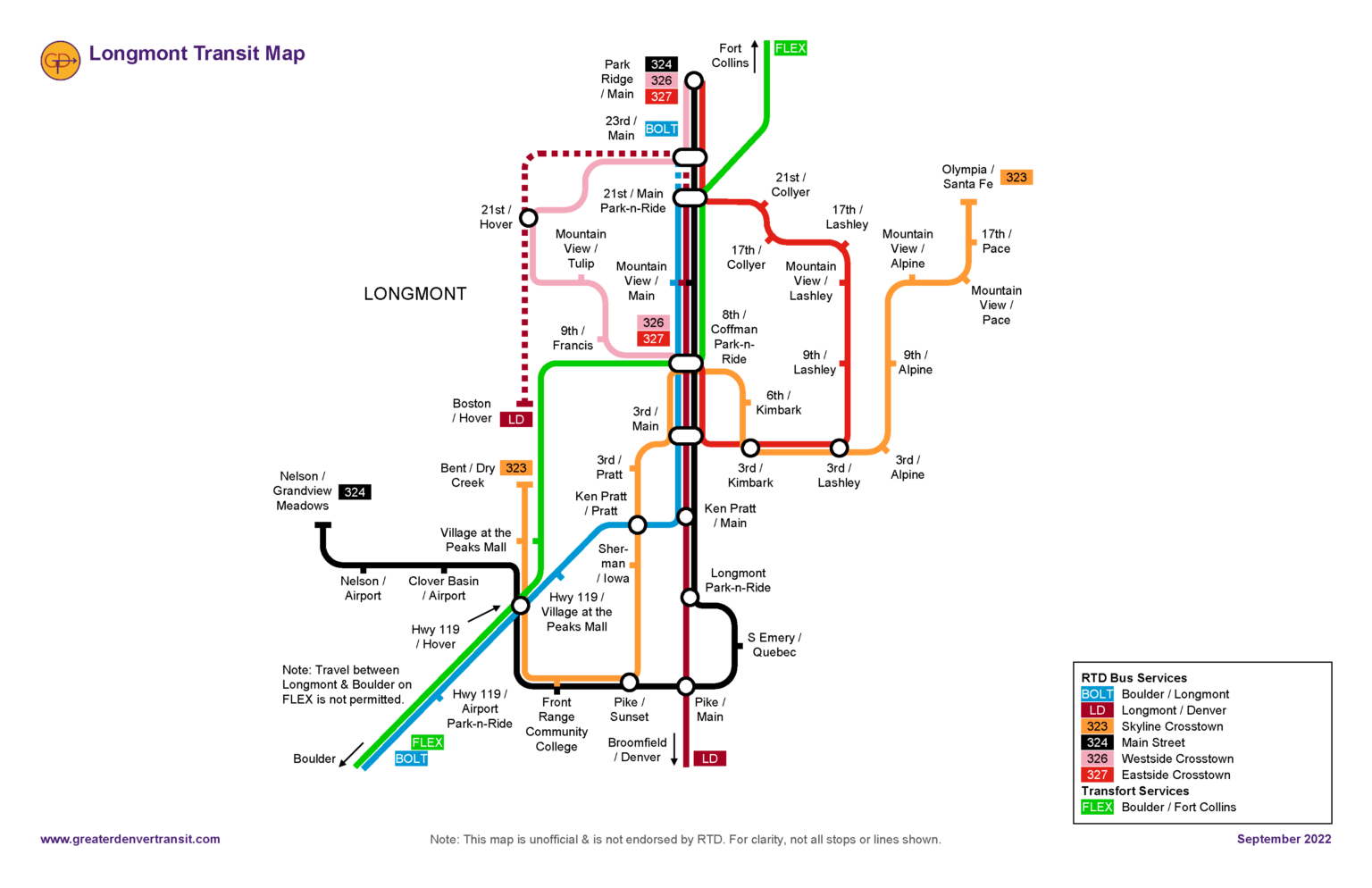 Longmont Transit Map - Greater Denver Transit