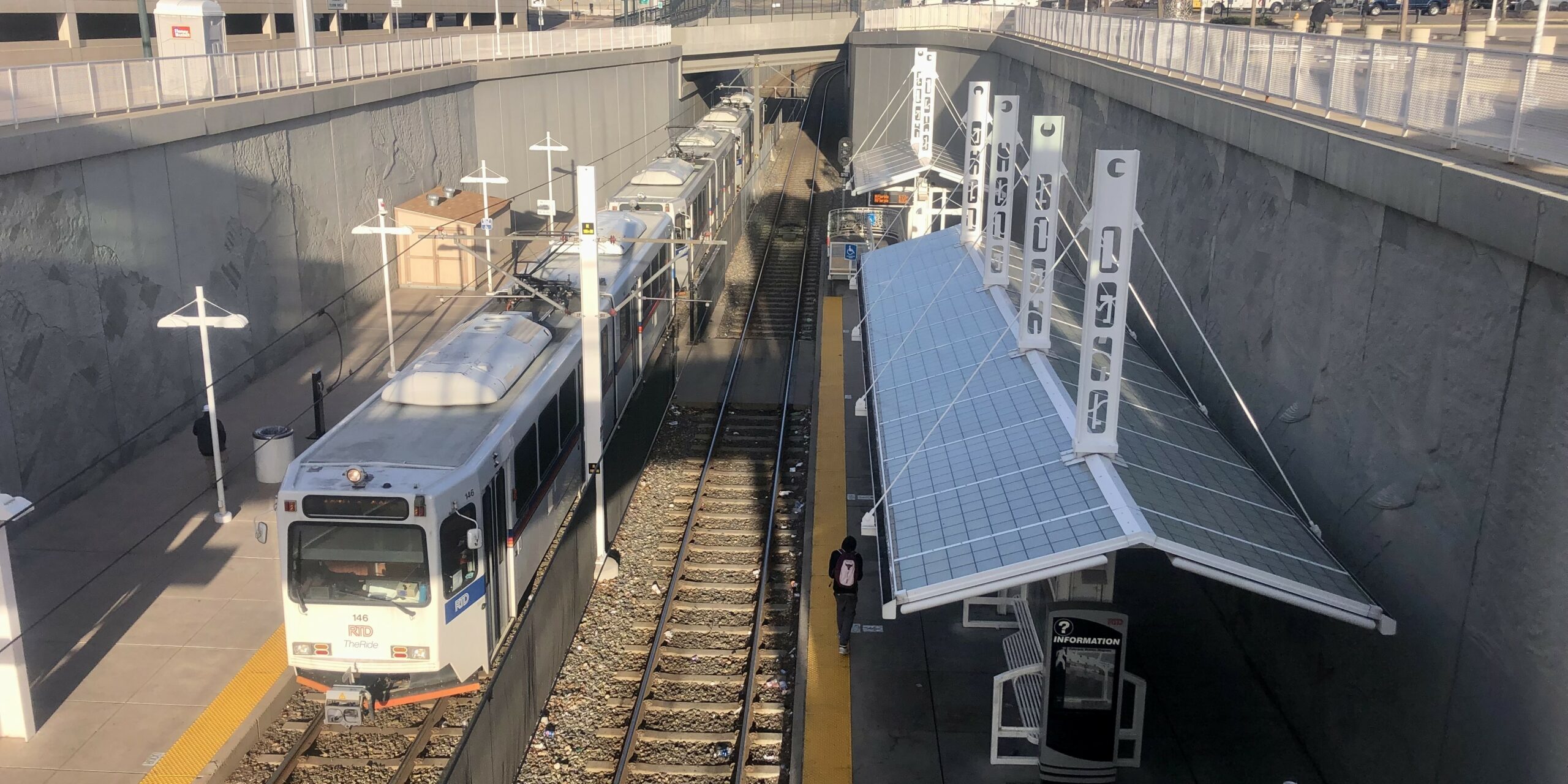 Light rail train at Colorado Station.