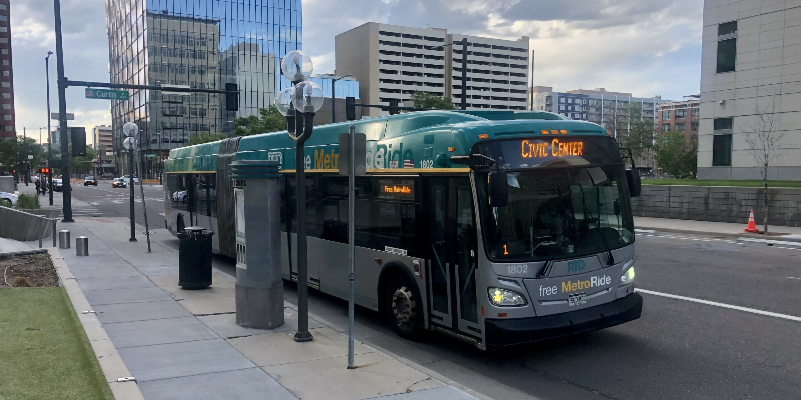 Free MetroRide bus in Downtown Denver.