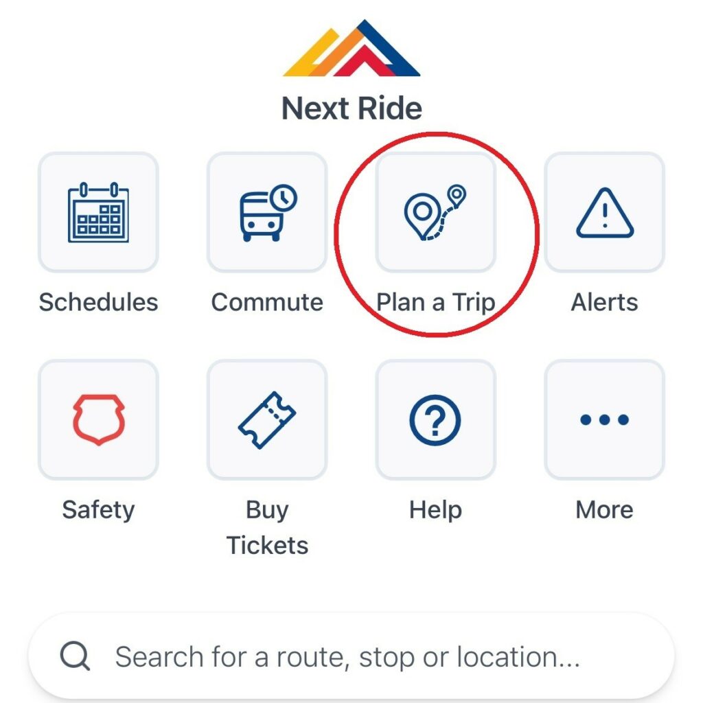 RTD NextRide App screenshot.