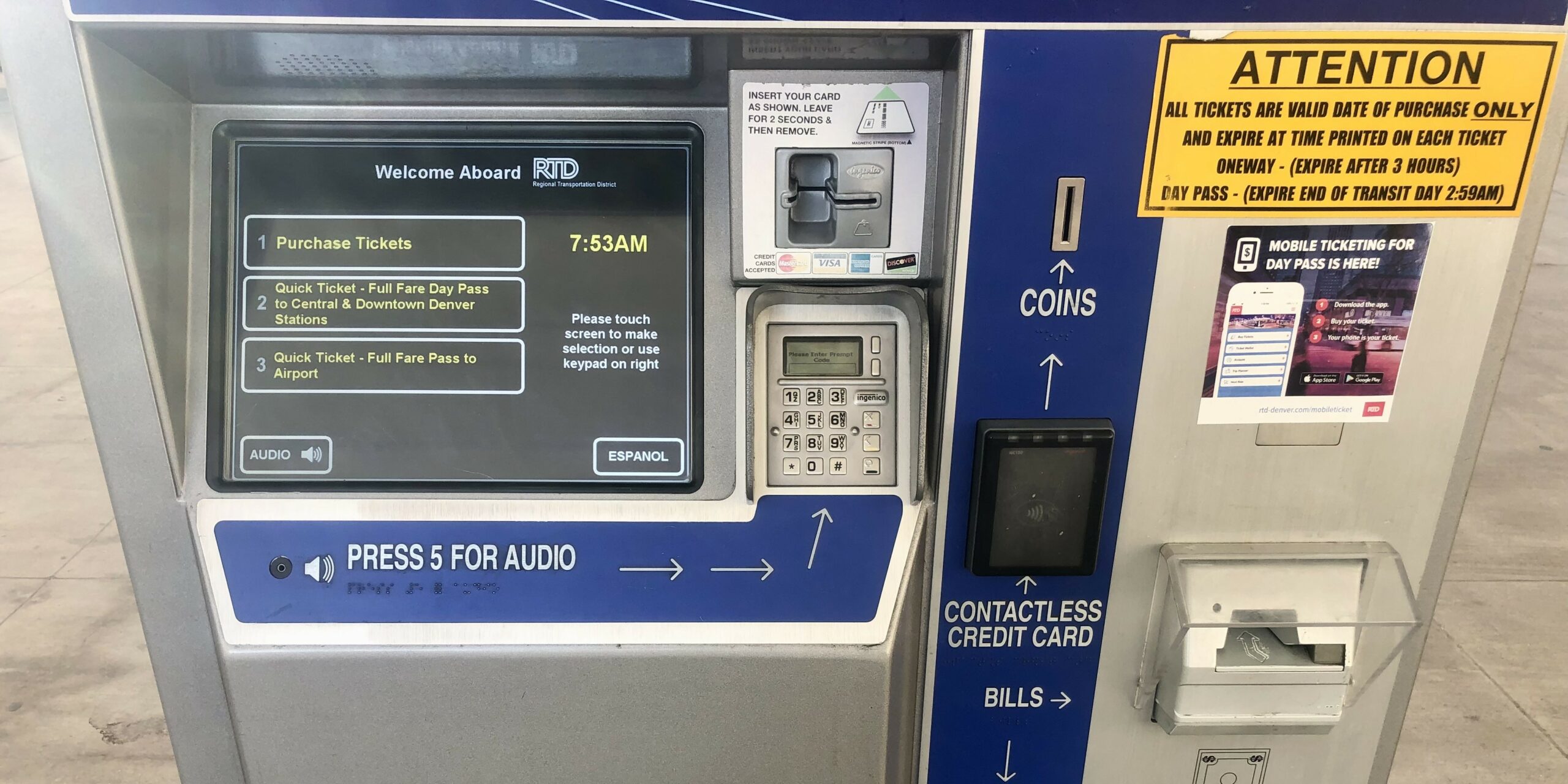 Ticket vending machine.